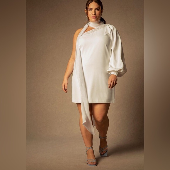 Bridal by Eloquii One Shoulder Mini Dress - New - Size 16 - Picture 1 of 7
